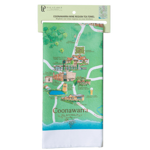 Coonawarra wine region map tea towel retail ready