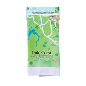 Tea Towel Gold Coast Tourist Attractions Map