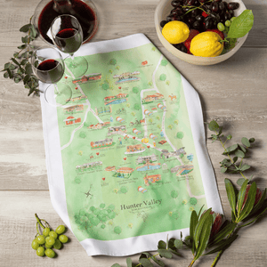 Apron Tea Towel Wine Region Map Custom Bundle Set of 4