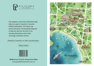 Greeting Card Melbourne Tourist Attractions Map A6