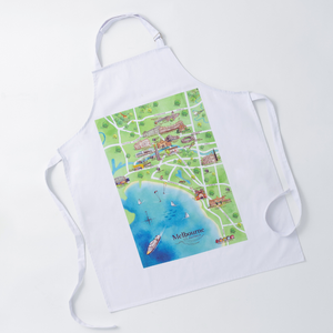 Melbourne tourist attractions map bar apron flat lay