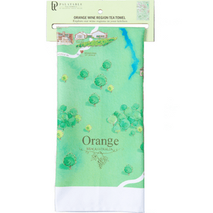Orange wine region map tea towel retail ready