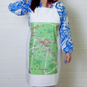 Rutherglen wine region map bar apron being worn