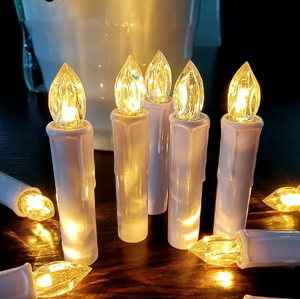 Candle Christmas Tree Clip-On LED Warm White 10cm Set of 20