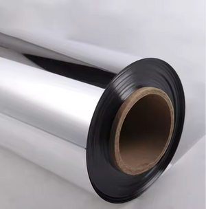 Silver mirrored acetate catwalk or wedding aisle runner roll 10m long