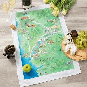 Apron Tea Towel Wine Region Map Custom Bundle Set of 4