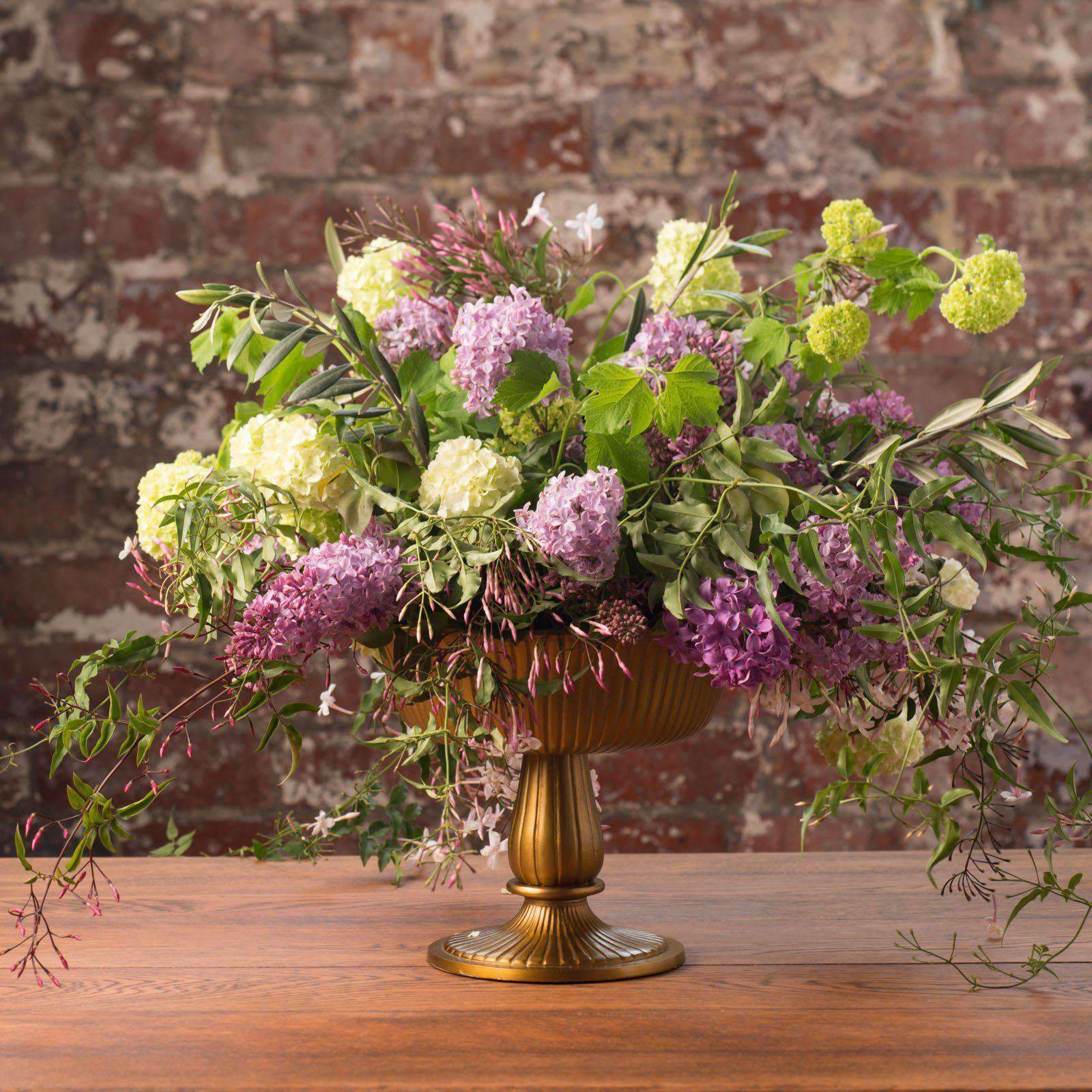 Centrepiece Hire - Bowl 19cm Gold Aluminium Floral Garden Centrepiece Bowl Australian Hire