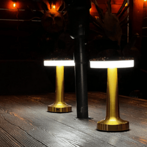 cordless rechargable gold lamp