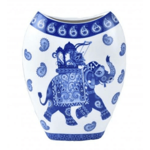 25cm high blue and white elephant vase Hamptons style