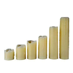 Lantern & Lighting Hire - Candle Flameless LED Pillar 5cm, 7.5cm, 10cm, 12.5cm, 17.5cm & 22.5cm Set Of 6 Australian Hire Great For Flameless Policy Venues