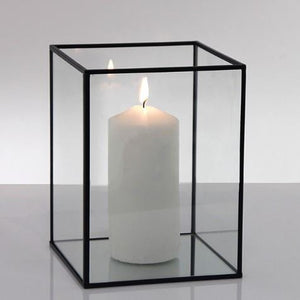 19cm high glass lantern box ex-rental melbourne delivery onlly