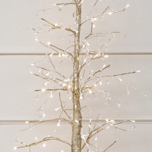 180cm gold and crystal drop pre-lit Christmas tree