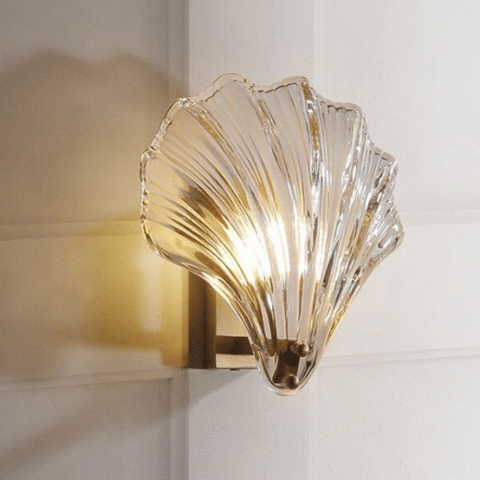 Clear Glass Clamshell Wall Sconce Lights Set of 2 available for immediate dispatch or same-day curbside pickup Melbourne VIC