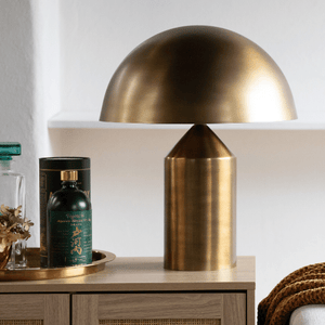 50cm High Tarnished Brass Dome Side Table Lamp